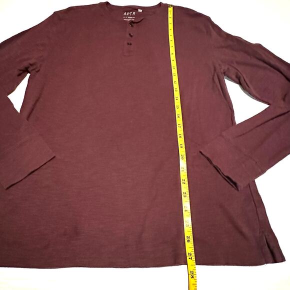 APT. 9 Dark Purple Long Sleeve Henley Shirt Men's L Large - Picture 5 of 5